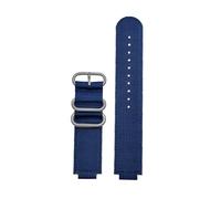 NFJNFCF Bracelet de montre en Nylon modifié Compatible avec Casio AE1200WH/1300/1000/1500 AE-1200 A158W A159, bracelet de sport de plein air étanche 24x18mm(Blue-silver)
