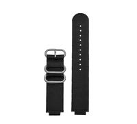 NFJNFCF Bracelet de montre en Nylon modifié Compatible avec Casio AE1200WH/1300/1000/1500 AE-1200 A158W A159, bracelet de sport de plein air étanche 24x18mm(Black-silver)