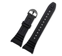 NFJNFCF Bracelet de montre en silicone compatible avec Casio 3239 W-96H-1A 2A 9A Montre électronique Bracelet dédié Noir Sport Bracelet en caoutchouc étanche pour homme, 26mm, Agate