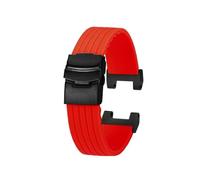 NFJNFCF Bracelet de montre en silicone concave modifié, compatible avec Casio MTG-B2000, bracelet étanche for homme, noir et bleu(Red bk)