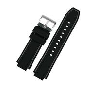 NFJNFCF Bracelet de montre en silicone convexe compatible avec Timex Tide Compass T2N720 T2N721 Bracelet de montre en silicone for hommes Accessoires de chaîne de montre Ceinture 24 * 16 mm(Gray silve