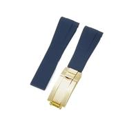 NFJNFCF Bracelet de montre en silicone de qualité supérieure compatible avec Rolex Yacht-Master Submariner Datejust - Boucle déployante - Résistant à la transpiration - Léger - Accessoire de 20 à 21