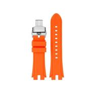 NFJNFCF Bracelet de montre en silicone modifié compatible avec Casio PROTREK PRW-3100 PRW-6000 6100 PRW-3000 PRG-300 PRG-330 Bracelet souple for homme(Orange silver)