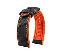 NFJNFCF Bracelet de montre étanche à fond en caoutchouc en nylon de 20 mm, 22 mm, 23 mm, 24 mm, compatible avec Longines IWC Pilot Mark 18, compatible avec le bracelet de montre Seiko Omega Series(Sil