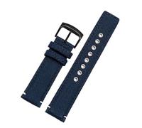 NFJNFCF Bracelet de montre inférieur en cuir et nylon de 20 mm compatible avec Citizen Eco-Drive AW5005 Timex Compatible avec Seiko Green Casual Bracelet de montre de sport étanche(Blue-black)