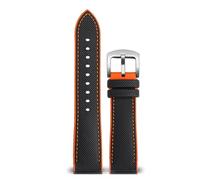 NFJNFCF Bracelet de montre inférieur en nylon et silicone compatible avec la série Seiko PROSPEX, en toile et en caoutchouc, étanche, for sports de plein air, 20 mm, 21 mm, 22 mm(Black orange-SR A,19m