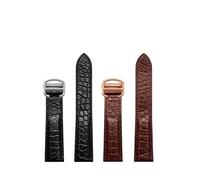 NFJNFCF Bracelet de montre noir, marron et bleu, compatible avec les bracelets en crocodile Cartier, en cuir véritable, Solo Key London Calibo, for homme, 20, 22, 23, 24 et 25(Blue-steel buckle,22mm)