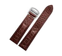 NFJNFCF Bracelet de montre noir, marron et bleu, compatible avec les bracelets en crocodile Cartier, en cuir véritable, Solo Key London Calibo, for homme, 20, 22, 23, 24 et 25(Brown-steel buckle,23mm)