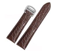 NFJNFCF Bracelet de montre noir, marron et bleu, compatible avec les bracelets en crocodile Cartier, en cuir véritable, Solo Key London Calibo, for homme, 20, 22, 23, 24 et 25(Brown silver,24mm)