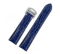 NFJNFCF Bracelet de montre noir, marron et bleu, compatible avec les bracelets en crocodile Cartier, en cuir véritable, Solo Key London Calibo, for homme, 20, 22, 23, 24 et 25(Blue silver,16mm)