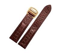 NFJNFCF Bracelet de montre noir, marron et bleu, compatible avec les bracelets en crocodile Cartier, en cuir véritable, Solo Key London Calibo, for homme, 20, 22, 23, 24 et 25(Brown-gold buckle,23mm)