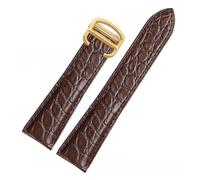 NFJNFCF Bracelet de montre noir, marron et bleu, compatible avec les bracelets en crocodile Cartier, en cuir véritable, Solo Key London Calibo, for homme, 20, 22, 23, 24 et 25(Brown gold,16mm)