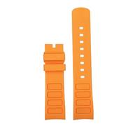 NFJNFCF Bracelet de montre original incurvé en caoutchouc for homme, compatible avec la montre sport Mido Multifort TV M049.526, bracelet en silicone vert et bleu à dégagement rapide(Orange No buckle)