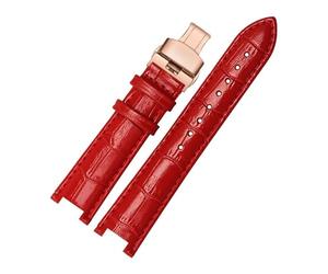 NFJNFCF Bracelet en cuir de vache compatible avec la montre Michael Kors MK5774 2425/43, bracelet concave ciel étoilé for femme, accessoires de montre Mike Coles, noir/rouge/bleu(Red rk)