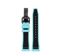 NFJNFCF Bracelet en silicone de couleur assortie 21 mm 22 mm compatible avec IWC Pilot Porto Fino Portuguese Little Prince Mark XVIII Bracelet en silicone étanche(Lake blue black,22mm)