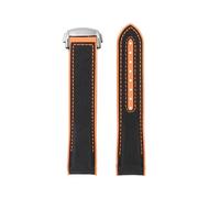 NFJNFCF Bracelet incurvé 20 mm, 21 mm, 22 mm, compatible avec Omega Seamaster 300 Ocean Speedmaster 8900 Planet Ocean, en tissu, nylon et caoutchouc, for homme. Outils(Black orange SR,20mm)