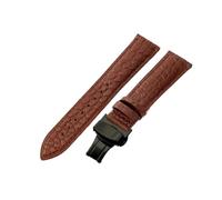NFJNFCF Bracelets de montre en crocodile véritable, lisses et durables, compatibles avec Tissot Longines Omega, bracelet anti-transpiration noir marron 14 16 17 1819 20 21 22 mm(Brown-Black-B1,14mm)