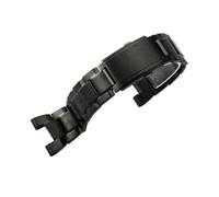 NFJNFCF Compatible avec Casio GST-B100 Bracelet de montre en acier à interface concave for hommes GST-W300/S310/400G/410 Bracelet de montre 26x14 mm en acier noir(Svart)