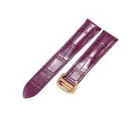 NFJNFCF Compatible avec le ballon bleu Cartier nouveau must féminin motif de nœud en bambou bracelet de montre en cuir de 20 mm London Solo bracelet de montre en cuir de vachette(Purple-Rose-Z4,22mm)