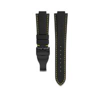 NFJNFCF Compatible avec le bracelet de montre Tudor 91210N, série North Flag Polar Type, boucle déployante en cuir et caoutchouc, for homme, 22 x 2 mm(A2 black-yellow line)