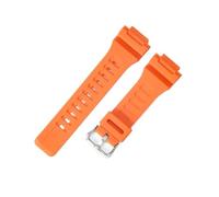 NFJNFCF Compatible avec les accessoires Casio W-S200H/215/216H for hommes, caoutchouc 5208, remplacement d'origine, boucle noire de 18 mm, série SGW-300H/400H(Orange-Steel-K5)