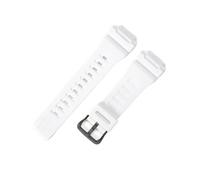 NFJNFCF Compatible avec les accessoires Casio W-S200H/215/216H for hommes, caoutchouc 5208, remplacement d'origine, boucle noire de 18 mm, série SGW-300H/400H(White-Black-K5)