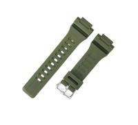 NFJNFCF Compatible avec les accessoires Casio W-S200H/215/216H for hommes, caoutchouc 5208, remplacement d'origine, boucle noire de 18 mm, série SGW-300H/400H(Army Green-Steel-K5)