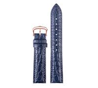 NFJNFCF Compatible avec les bracelets Cartier for hommes et femmes, véritable n Alligator, Must London Solo, 16mm, 18mm, 19mm, 20mm(Blue-rose gold A,16mm-width)