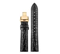 NFJNFCF Compatible avec les bracelets Cartier for hommes et femmes, véritable n Alligator, Must London Solo, 16mm, 18mm, 19mm, 20mm(Black-gold B,20mm-width)