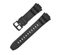 NFJNFCF Compatible avec les bracelets de montre à interface convexe en caoutchouc Casio MCW-100 Mcw110 W-S220 AE-2000w 16mm, accessoires souples multicolores(Black-Black-K5)