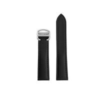 NFJNFCF Compatible avec les bracelets de montre Cartier en nylon Key Must for homme et femme London Solo en cuir de vache 16 mm, 18 mm, 20 mm, noir, bleu.(Black-silver buckle,18mm-width)