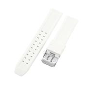 NFJNFCF Compatible avec Luminox 3051 3182 Noir Caoutchouc Silicone Hommes Étanche Solide Acier Inoxydable Boucle Aiguille 20 23mm Bracelet de Montre Respirant(White-Steel-K18,23mm)