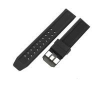 NFJNFCF Compatible avec Luminox 3051 3182 Noir Caoutchouc Silicone Hommes Étanche Solide Acier Inoxydable Boucle Aiguille 20 23mm Bracelet de Montre Respirant(Black-Black-K18,20mm)