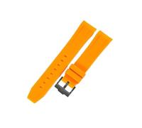 NFJNFCF Compatible avec Rolex Submariner 20 mm Log Noir Vert Eau Ghost Yacht Célèbre Arc Interface Extérieure Bracelet de Montre en Caoutchouc de Silicone(Orange-BK-K14)