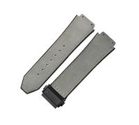 NFJNFCF Compatible avec Yubo Big Bang 26x19mm, caoutchouc et Silicone for hommes, cuir véritable, Interface de contrat spécial, accessoires de montre(Gray-Black-Z2)