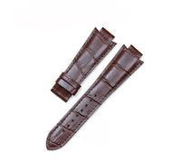 NFJNFCF Haute qualité nouveau cuir de vache véritable mâle Compatible avec Tissot T60 ceinture bracelet de montre avec boucle papillon Bracelet convexe 24x14mm(Brown,No buckle)