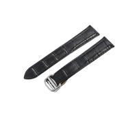 NFJNFCF Unisexe Dual Tail Tech Compatible avec le bracelet de montre Cartier MUST Cuir véritable Noir Marron Interface plate Boucle déployante Bracelet étanche(Black-Steel-Z4,25mm)
