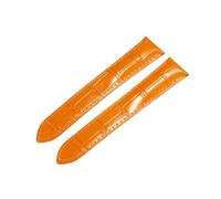 NFJNFCF Unisexe Dual Tail Tech Compatible avec le bracelet de montre Cartier MUST Cuir véritable Noir Marron Interface plate Boucle déployante Bracelet étanche(Orange-No Buckle,22mm)