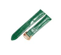 NFJNFCF Unisexe Dual Tail Tech Compatible avec le bracelet de montre Cartier MUST Cuir véritable Noir Marron Interface plate Boucle déployante Bracelet étanche(Green-Rose-Z4,18mm)