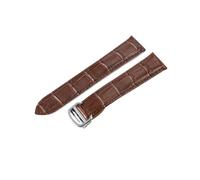 NFJNFCF Unisexe Dual Tail Tech Compatible avec le bracelet de montre Cartier MUST Cuir véritable Noir Marron Interface plate Boucle déployante Bracelet étanche(Brown-Steel-Z4,25mm)