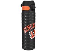 Ion8 Gourde Inox, 600ml, Anti-Fuite, Facile à Ouvrir, Verrouillage Sécurisé, Lavable au Lave-Vaisselle, Poignée de Transport, Durable, Acier Inoxydable, Motif 3D NFL, Bengals
