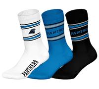NFL CAROLINA PANTHERS 3pk Crew Socks - WHT/BLU/BLK - 39/42