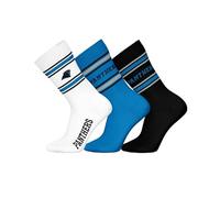 NFL CAROLINA PANTHERS 3pk Crew Socks - WHT/BLU/BLK - 39/42