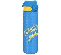 Ion8 Gourde Inox, 600ml, Anti-Fuite, Facile à Ouvrir, Verrouillage Sécurisé, Lavable au Lave-Vaisselle, Poignée de Transport, Durable, Acier Inoxydable, Motif 3D NFL, Chargers