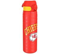 Ion8 Gourde Inox, 600ml, Anti-Fuite, Facile à Ouvrir, Verrouillage Sécurisé, Lavable au Lave-Vaisselle, Poignée de Transport, Durable, Acier Inoxydable, Motif 3D NFL, Chiefs