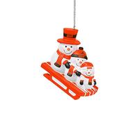 NFL Cleveland Browns Décoration d'arbre de Noël Bonhomme de neige Luge Snowmen Sledding Pendentif Ornement Arbre de Noël