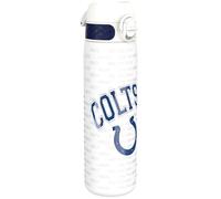 Ion8 Gourde Inox, 600ml, Anti-Fuite, Facile à Ouvrir, Verrouillage Sécurisé, Lavable au Lave-Vaisselle, Poignée de Transport, Durable, Acier Inoxydable, Motif 3D NFL, Colts