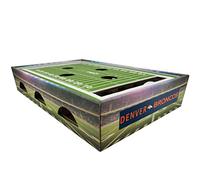 NFL Denver Broncos Stade de football pour chat Find & Play Boîte à chat Jouet pour chat avec 2 balles à grelots pour chat NFL Football Field Felt Scratcher Play and Lounge Jeu pour chat stimulant