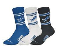 NFL DETROIT LIONS Lot de 3 paires de chaussettes Crew - RBL/WHT/BLK - 39/42