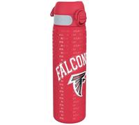 ION8 Gourde Inox Léger, 600ml, Non Isolé, Anti-Fuite, Facile à Ouvrir, Verrouillage Sécurisé, Lavable au Lave-Vaisselle, Poignée de Transport, Acier Inoxydable, Motif 3D NFL, Falcons